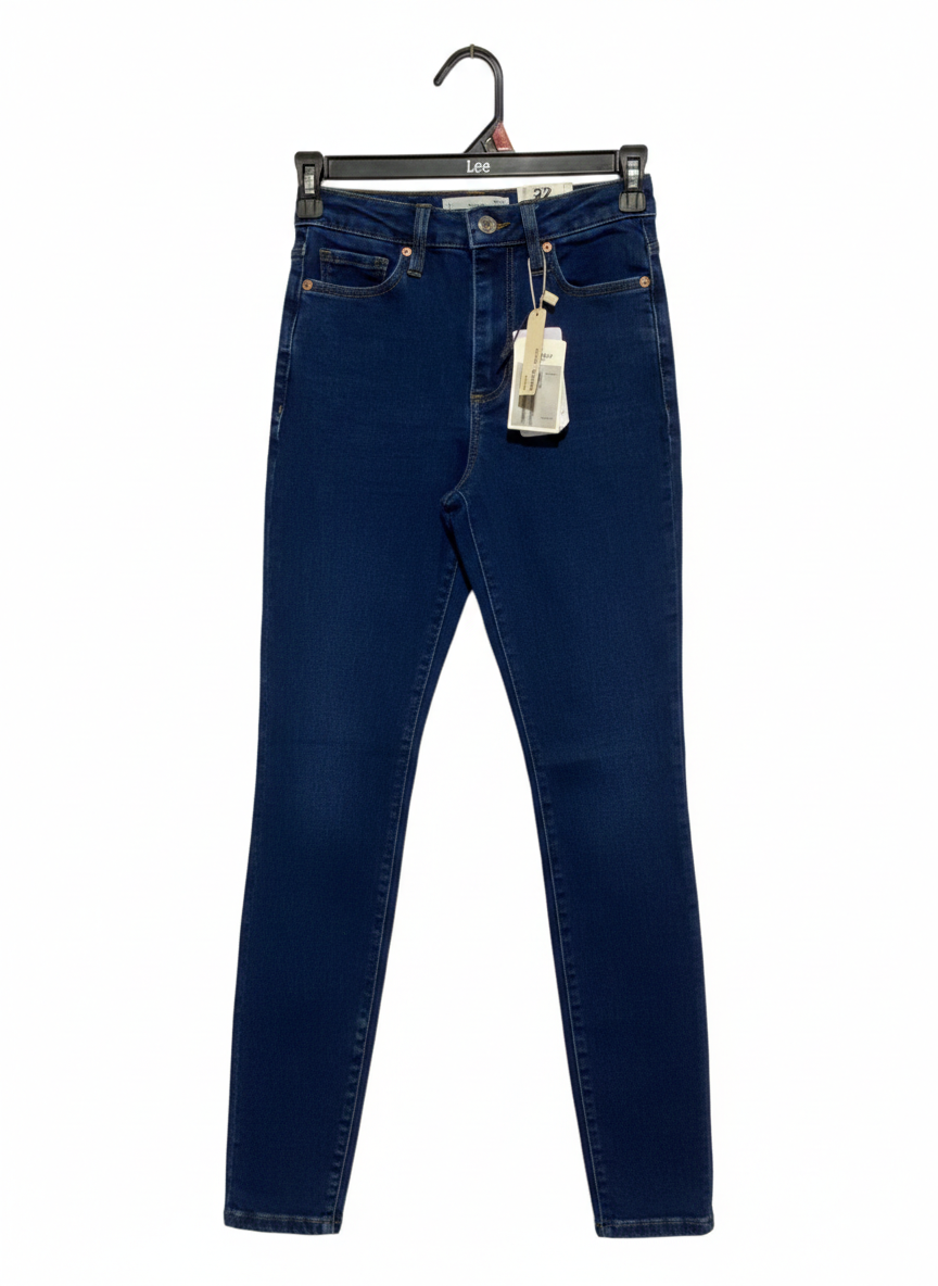 MNG |S| WAIST 24| LEE HIGH-WAISTED SKINNY JEANS IN DARK INDIGO