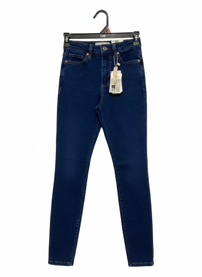 MNG |S| WAIST 24| LEE HIGH-WAISTED SKINNY JEANS IN DARK INDIGO