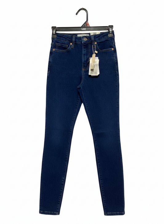 MNG |S| WAIST 24| LEE HIGH-WAISTED SKINNY JEANS IN DARK INDIGO