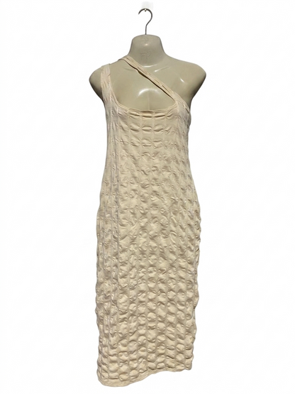 PRETTYLITTLE THING |L| BUST 18| B15| TEXTURED CREAM MIDI DRESS