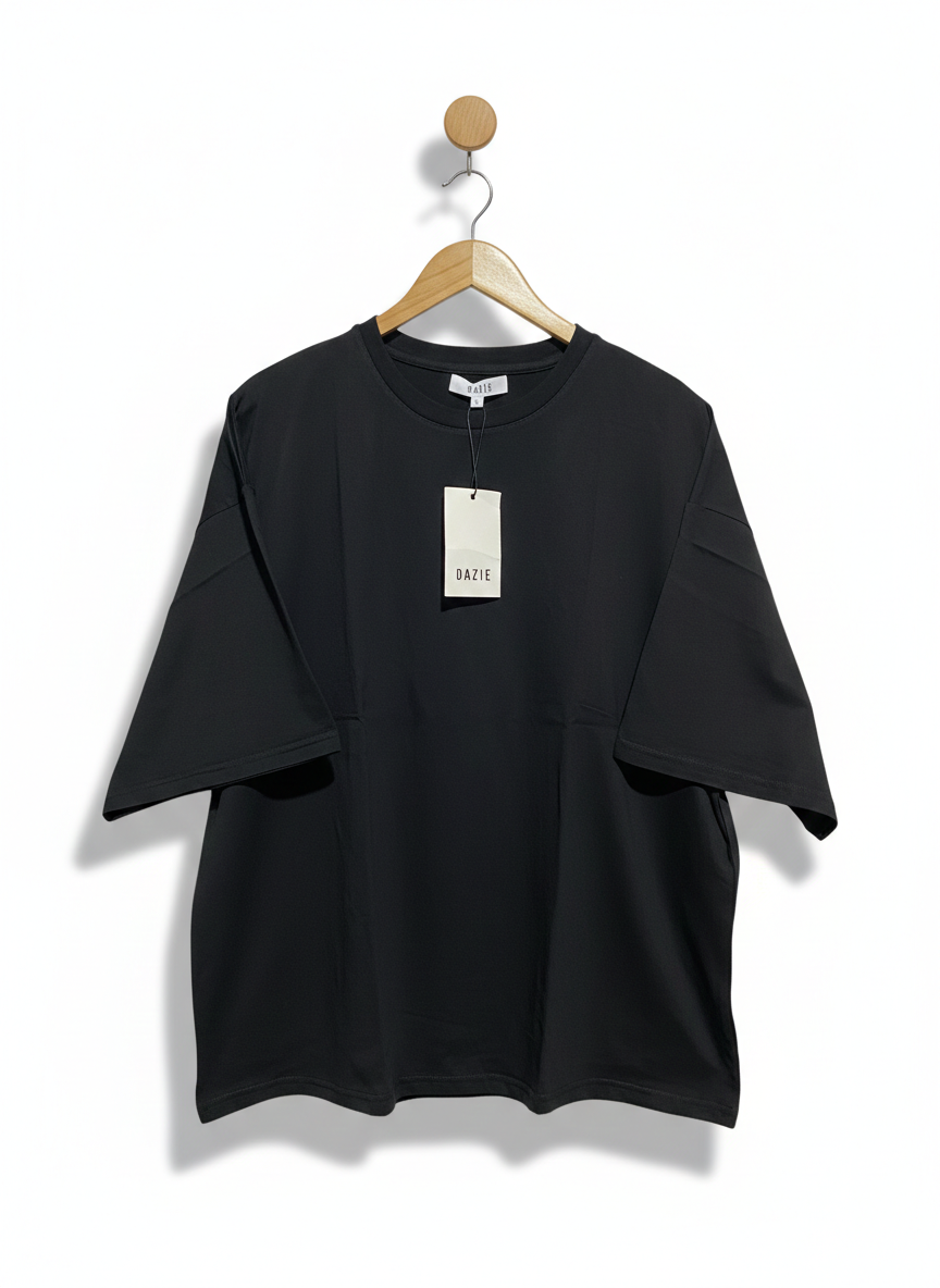 DAZIE |XL| BUST 24| B12|  OVERSIZED ESSENTIAL T-SHIRT IN BLACK