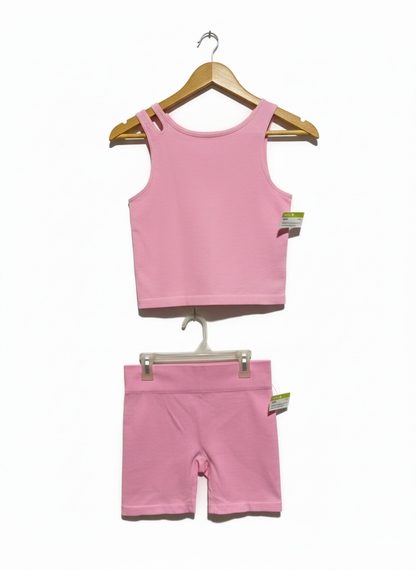 ANKO ACTIVE|SMALL|PINK SEAMLESS RIBBED ACTIVEWEAR SET