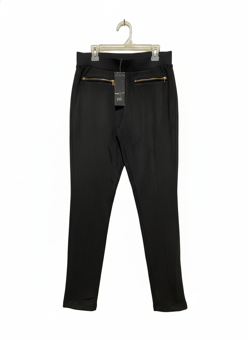 F&F |M| WAIST 28|Black Pants with Gold Zip Pockets