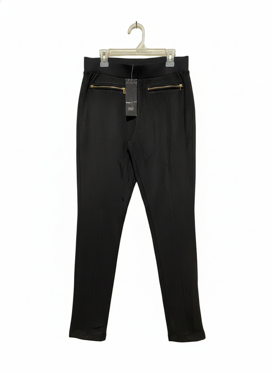 F&F |M| WAIST 28|Black Pants with Gold Zip Pockets