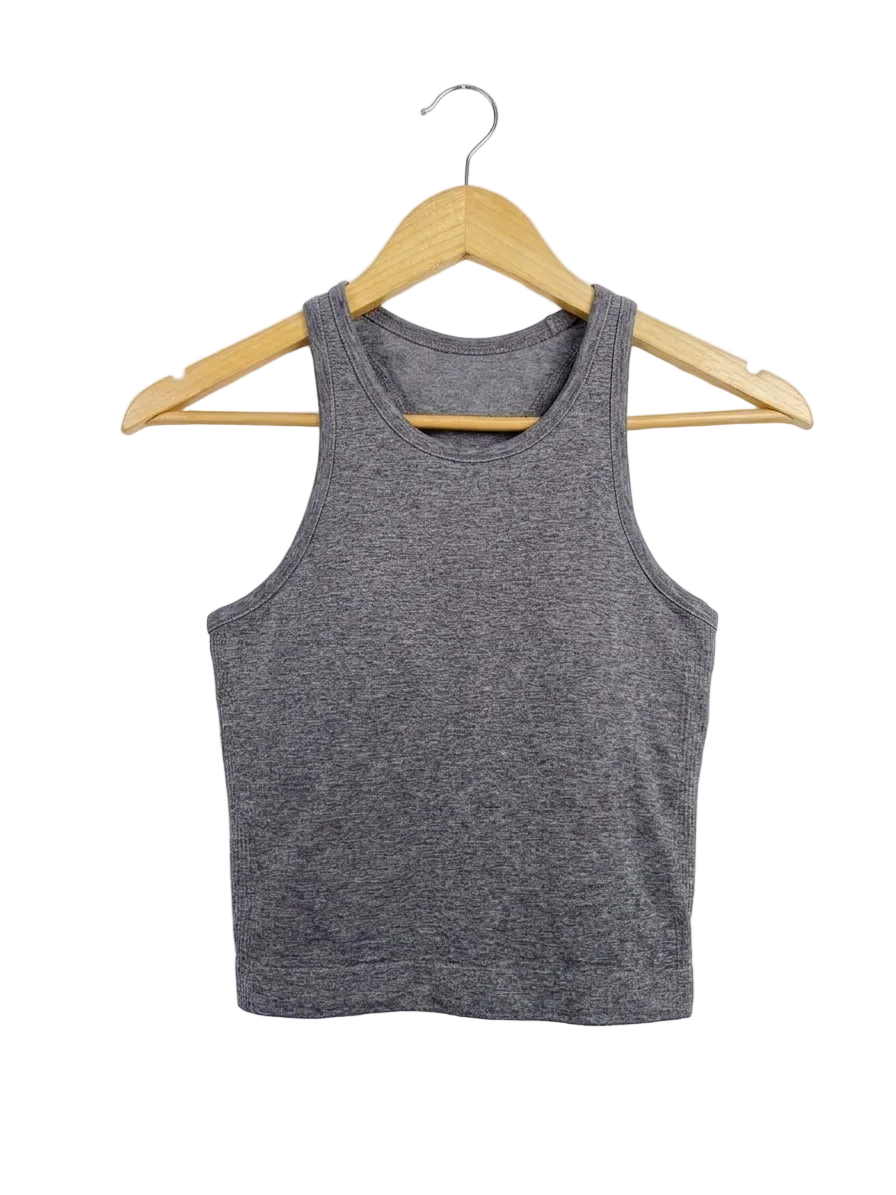 LULULEMON |XS| BUST 13| CHARCOAL GREY HEATHERED CROP TOP