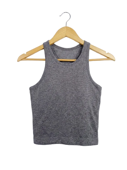 LULULEMON |XS| BUST 13| CHARCOAL GREY HEATHERED CROP TOP