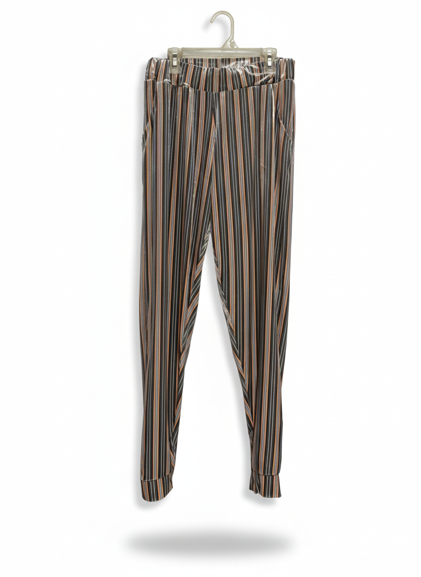 MIMO|M/L|WAIST 26| MULTI-COLOR STRIPED JOGGERS