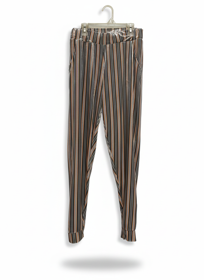 MIMO|M/L|WAIST 26| MULTI-COLOR STRIPED JOGGERS
