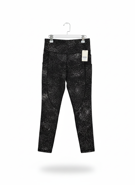 ZYIA ACTIVE |S|WAIST 26|Black Reflective Pocket Light n Tight Hi-Rise 7/8 Leggings