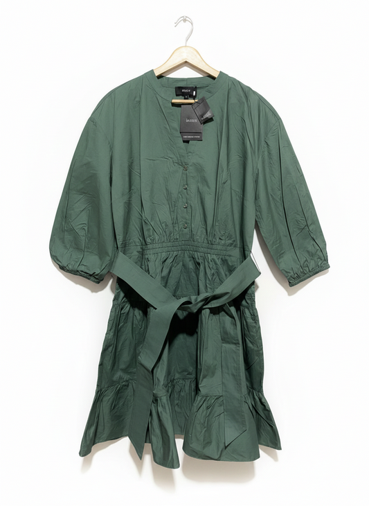 BASQUE |L| BUST 20| SAGE GREEN TIERED MINI DRESS