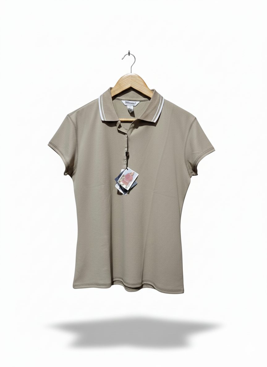 PRO CELEBRITY|XL|BUST 20|STONE BEIGE SHORT SLEEVE PERFORMANCE POLO SHIRT