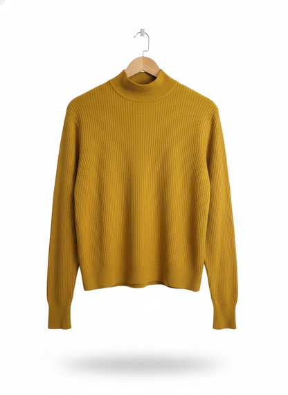 ZARA MUSTARD YELLOW LONG SLEEVES KNIT VISCOSE TOP CAMISOLE SWEATER BLOUSE