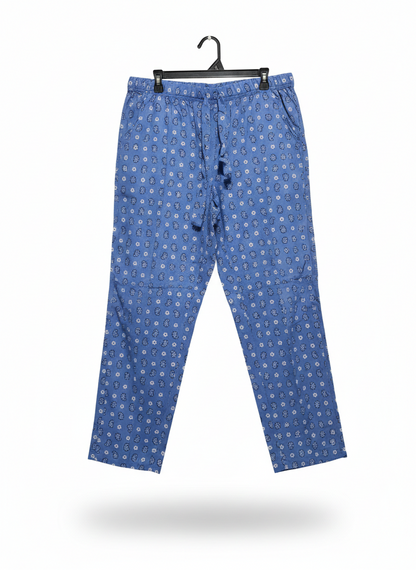 CLOTHING & CO |XL| WAIST 35| BLUE PAISLEY DRAWSTRING LOUNGE PANTS