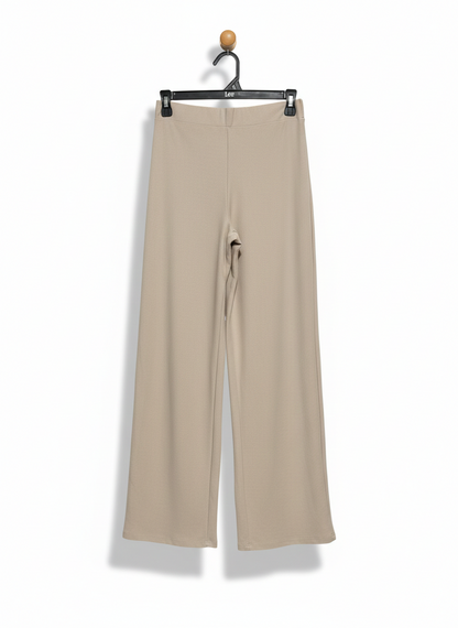 BOOHOO |S| WAIST 26| CREAM HIGH-WAISTED STRETCH WIDE-LEG PANTS