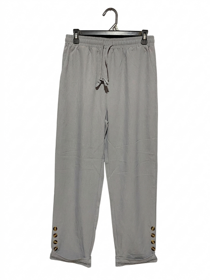 |L| WAIST 29| B5| CHIC GREY LIGHTWEIGHT DRAWSTRING PANTS WITH BUTTON DETAIL