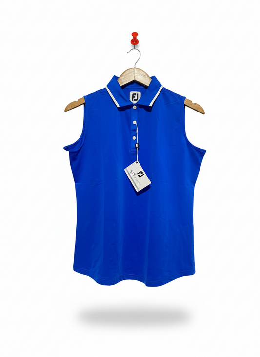 FJ |L| BUST 20|C1| VIBRANT COBALT BLUE SLEEVELESS GOLF POLO