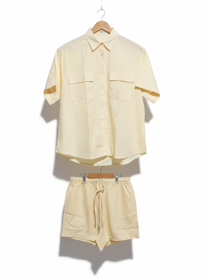ACADEMY WOMEN |M/L | COTTON-VOILE SHIRT AND SHORTS SET
