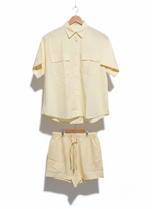 ACADEMY WOMEN |M/L | COTTON-VOILE SHIRT AND SHORTS SET