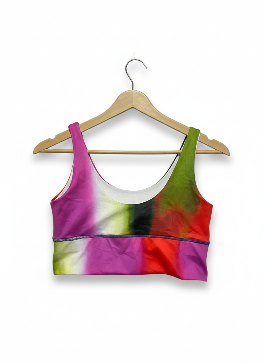 SALT GUPSY |M| BUST 15|B23|VIBRANT MULTICOLOR ABSTRACT SPORTS BRA