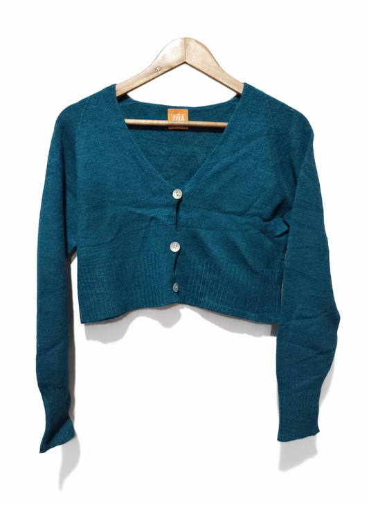ZU Faina cropped V-neck cardigan.