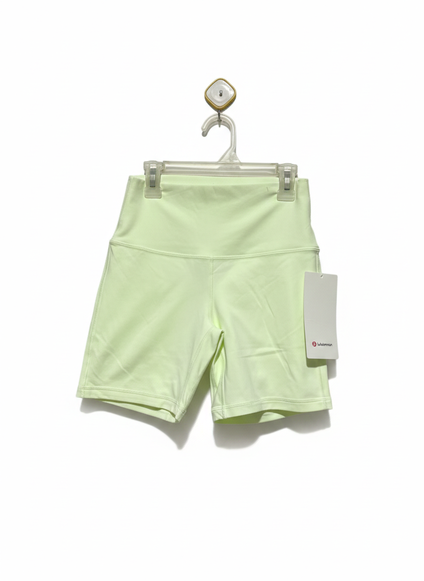 LULULEMON |S| WAIST 24| High-Rise Shorts 6" – Pale Lime Green Yoga Biker Shorts