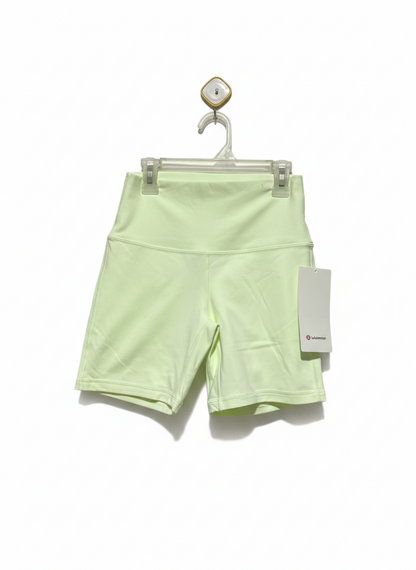 LULULEMON |S| WAIST 24| High-Rise Shorts 6" – Pale Lime Green Yoga Biker Shorts