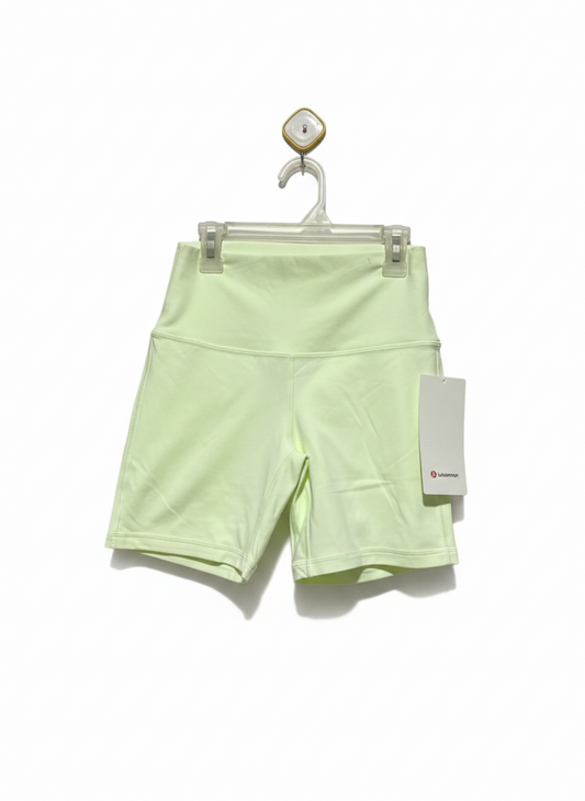 LULULEMON |S| WAIST 24| High-Rise Shorts 6" – Pale Lime Green Yoga Biker Shorts
