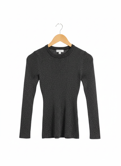WAREHOUSE|S|BUST 12|Shimmer Fine-Knit Crew Neck Top