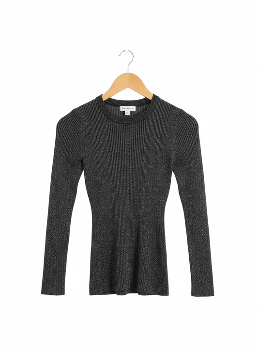 WAREHOUSE|S|BUST 12|Shimmer Fine-Knit Crew Neck Top