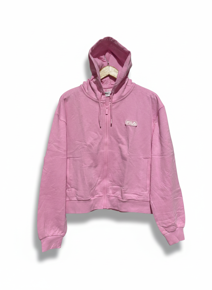 FILA |M| BUST 22| WOMEN'S LIGHT PINK FULL-ZIP FLEECE TRAINING HOODIE