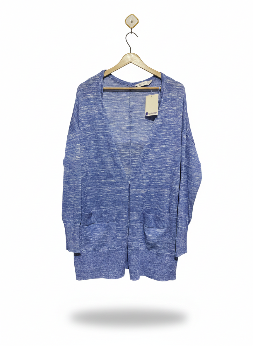 B COLLECTION |S| BUST 24| Blue Marl Open-Front Cardigan
