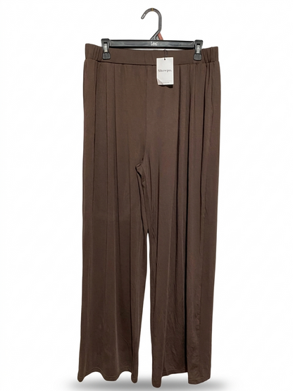 SHOWPO |L| WAIST 32| B7| CHOCOLATE BROWN WIDE-LEG ELASTIC WAIST PANTS