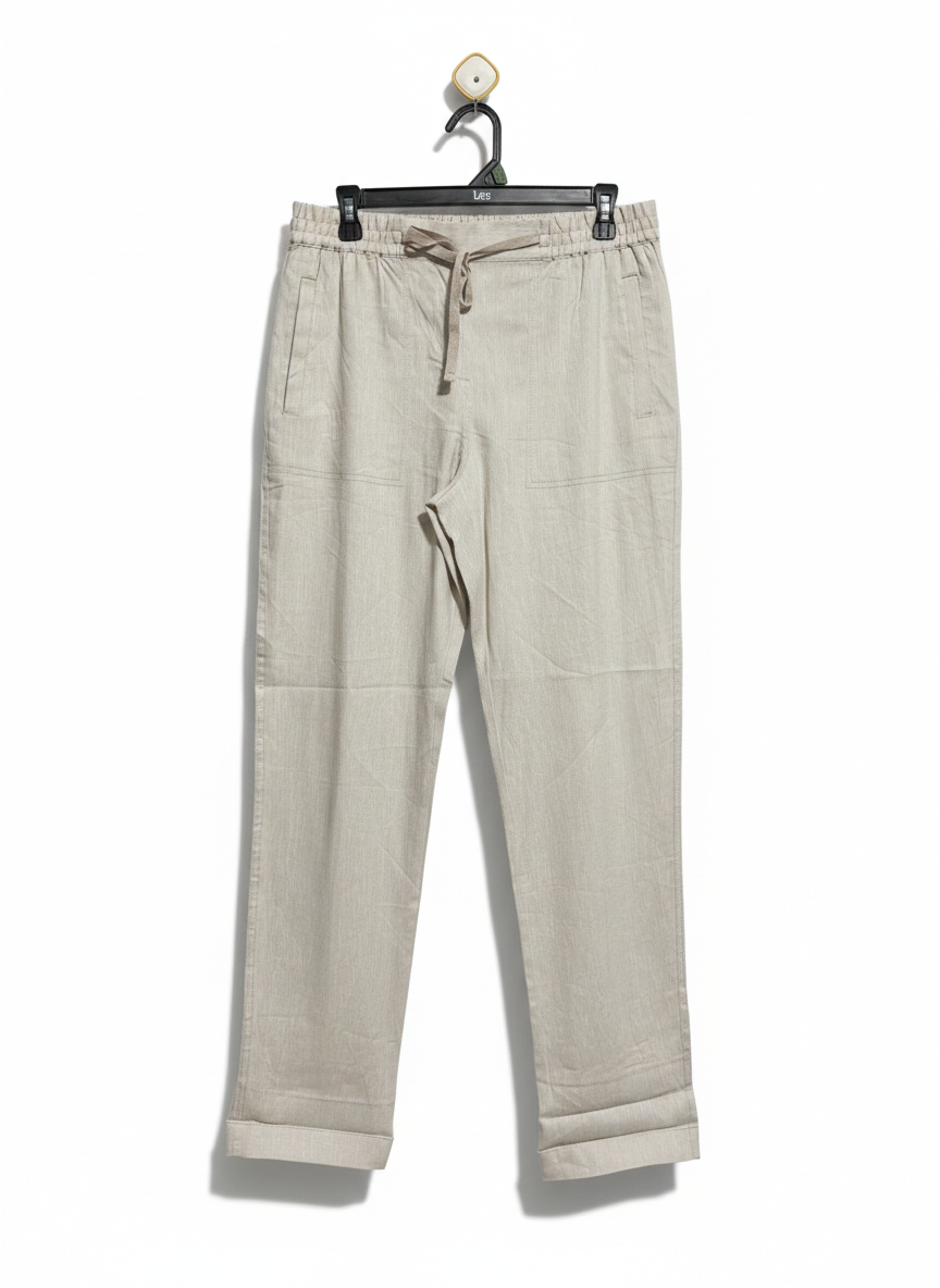 SPORTS CRAFT |L| WAIST 30| PREMIUM LINEN BLEND DRAWSTRING TROUSERS