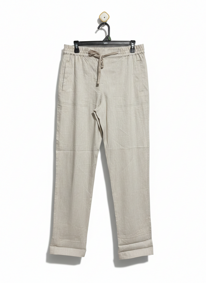 SPORTS CRAFT |L| WAIST 30| PREMIUM LINEN BLEND DRAWSTRING TROUSERS