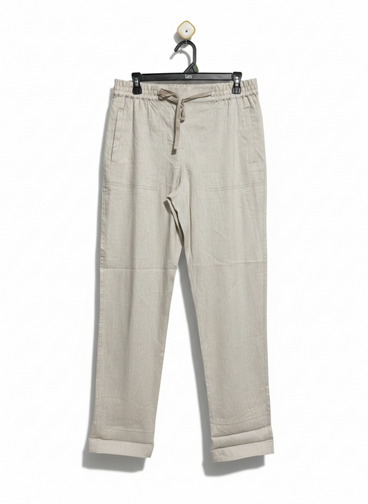 SPORTS CRAFT |L| WAIST 30| PREMIUM LINEN BLEND DRAWSTRING TROUSERS