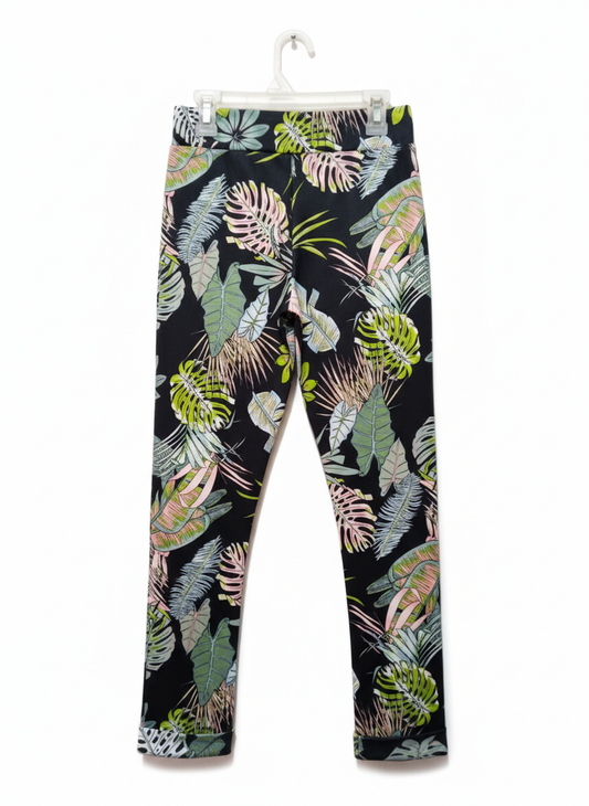 BODY COVER Palm Print Skinny Scuba Trousers