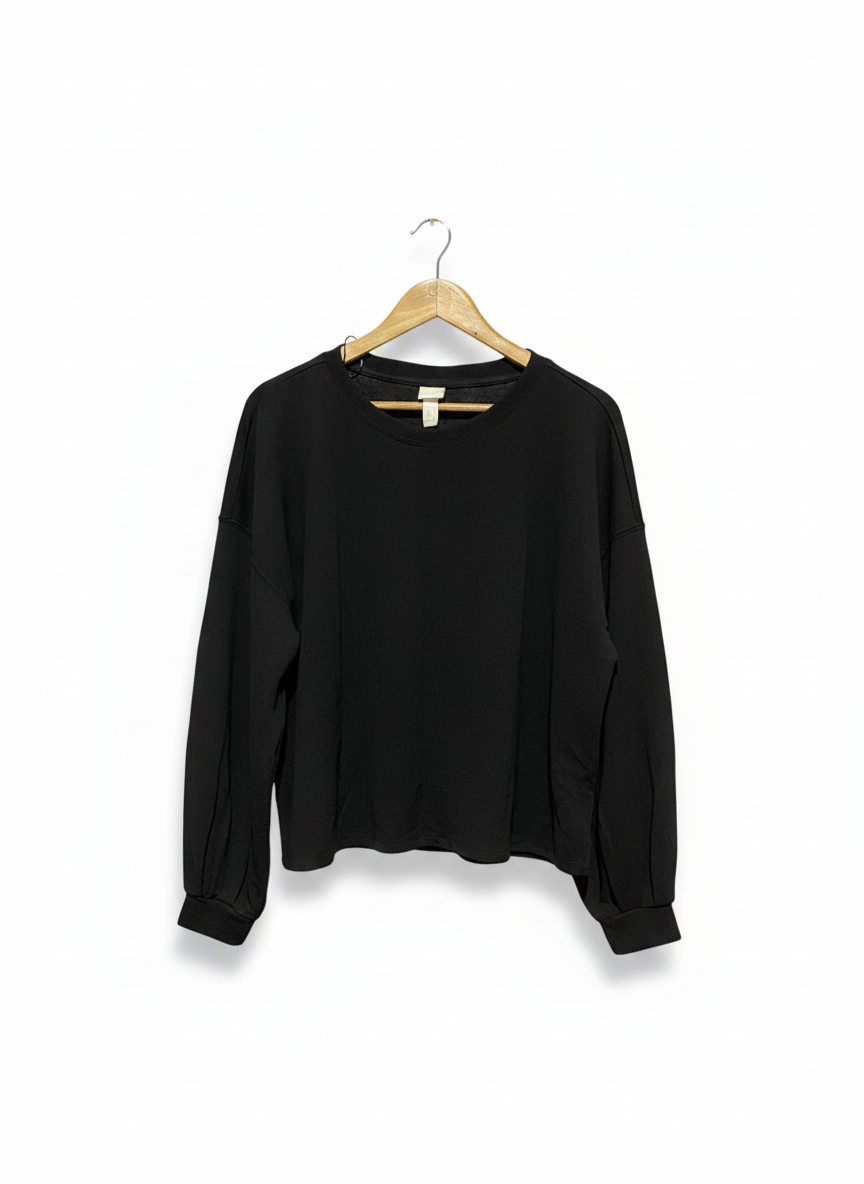 H&M |M| BUST 24| Black Puff Sleeve Sweatshirt