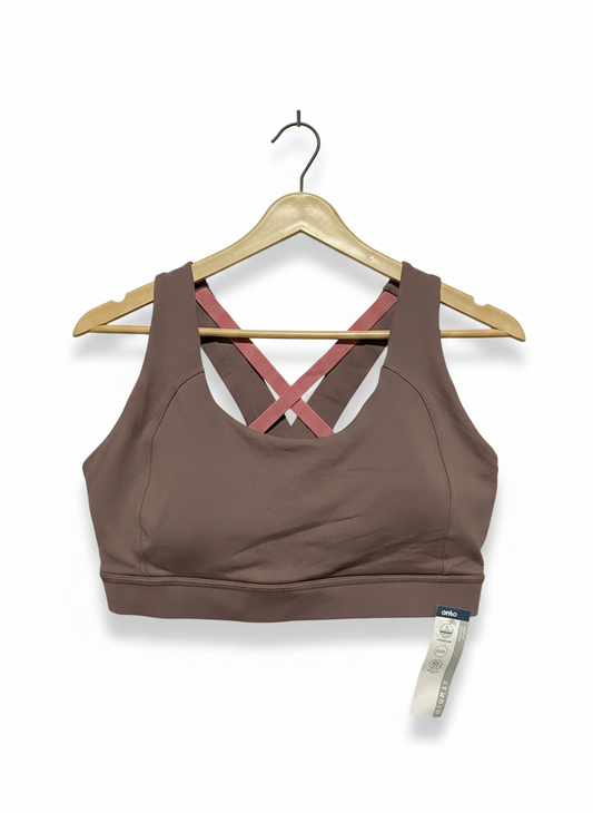 ANKO |L| BUST 14| MAUVE DUSTY ROSE CROSS-BACK SPORTS BRA
