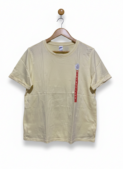 ANKO |L| BUST 20|B12| CORE BASICS SOFT PALE YELLOW COTTON TEE