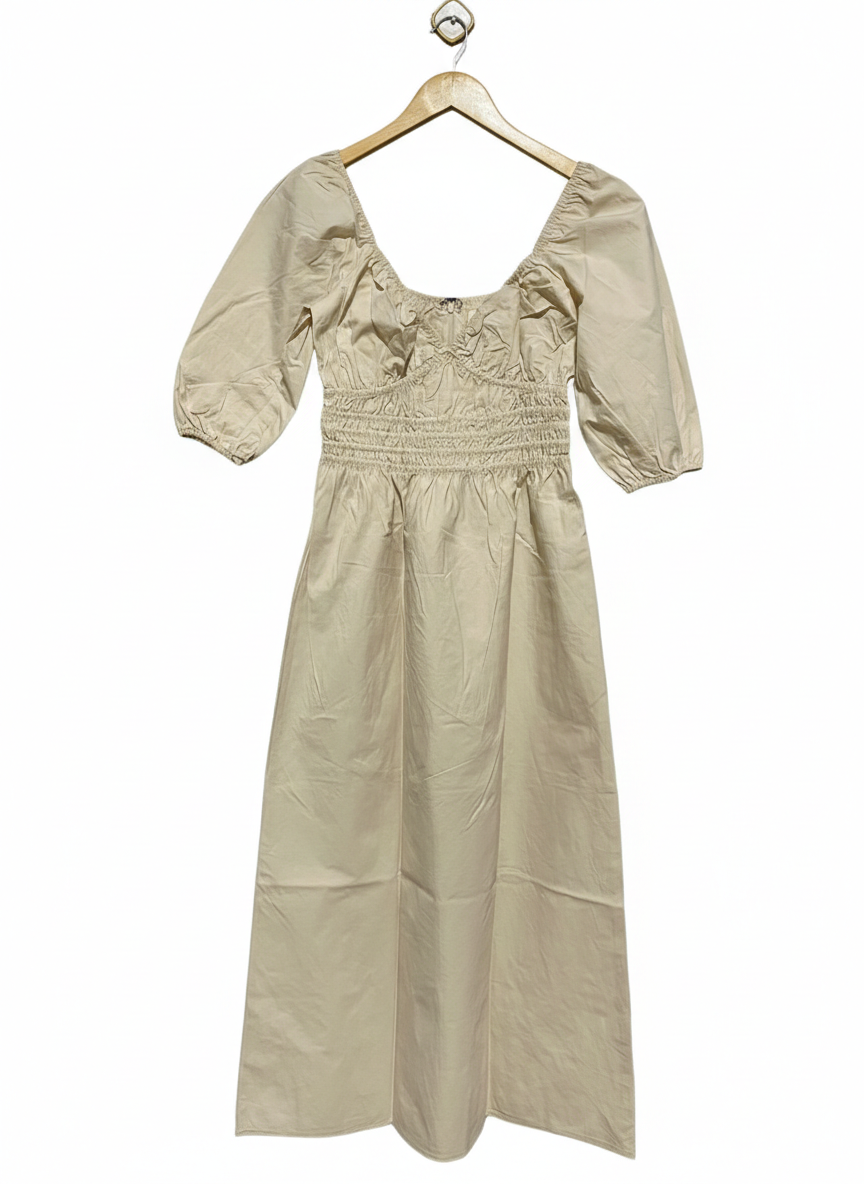 LULU AND ROSE |S| BUST 15| C3| SAVANNAH MIDI DRESS IN BEIGE