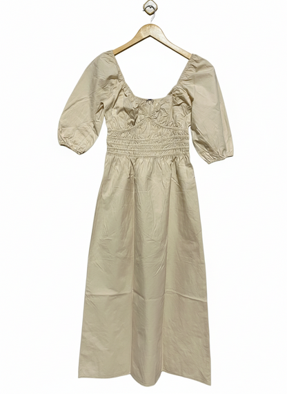 LULU AND ROSE |S| BUST 15| C3| SAVANNAH MIDI DRESS IN BEIGE
