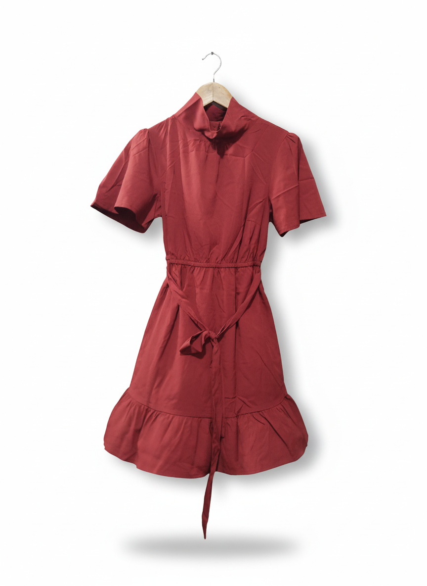 New Look Women's Belted Tiered Shirt Dress