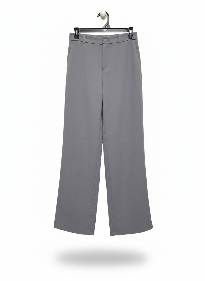 SHEIN |S| WAIST 27| WOMEN’S GREY HIGH-WAISTED WIDE-LEG TROUSERS - SOPHISTICATED TAILORED DRESS PANTS
