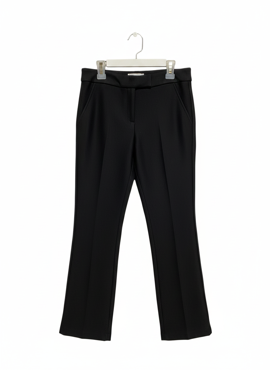 TOP SHOP |M| WAIST 28| Black Mid-Rise Flare Suit Trousers