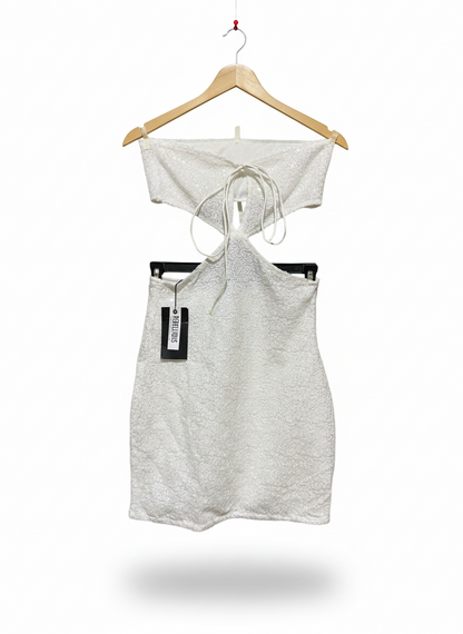 REBELLIOUS |S| BUST 13| THIS STUNNING WHITE SEQUIN MINI DRESS