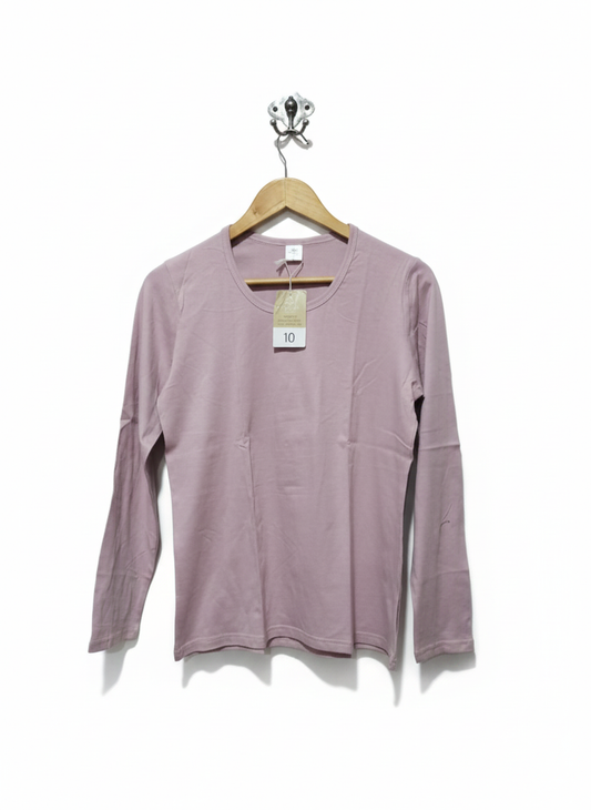 ORGANICS BY SERRA|M|BUST 18.5|Dusty Pink Long-Sleeved T-Shirt