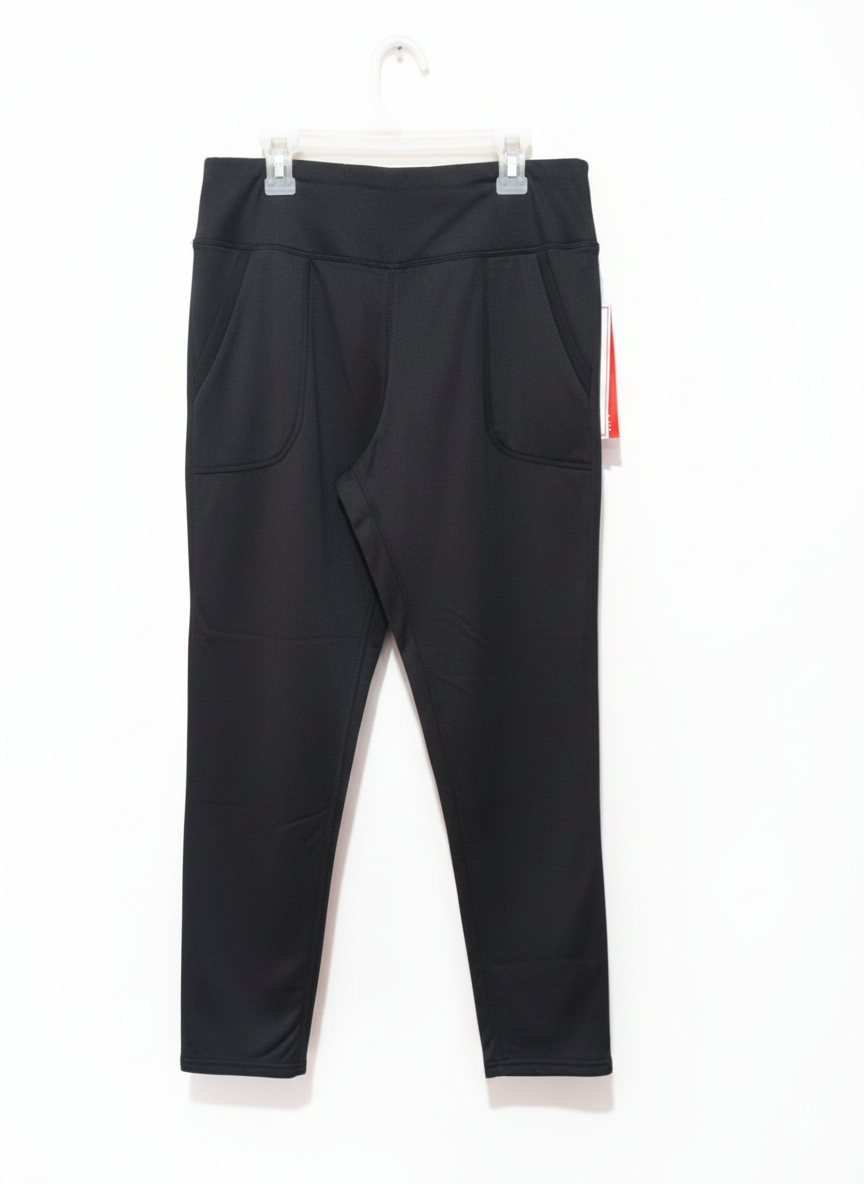 ADRIENNE VITTADINI|L|WAIST 30|Black Power Active Sports Leggings with Pocket