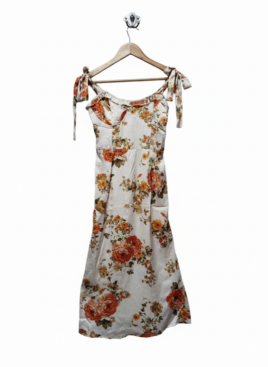 CIDER Floral Bowknot Mermaid Corset Midi Dress