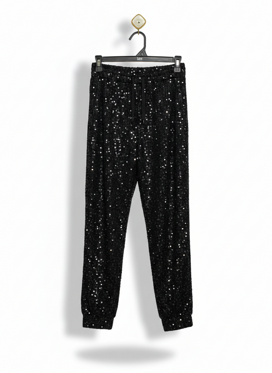 COAST |S| WAIST 24| STUNNING BLACK SEQUINED JOGGER PANTS