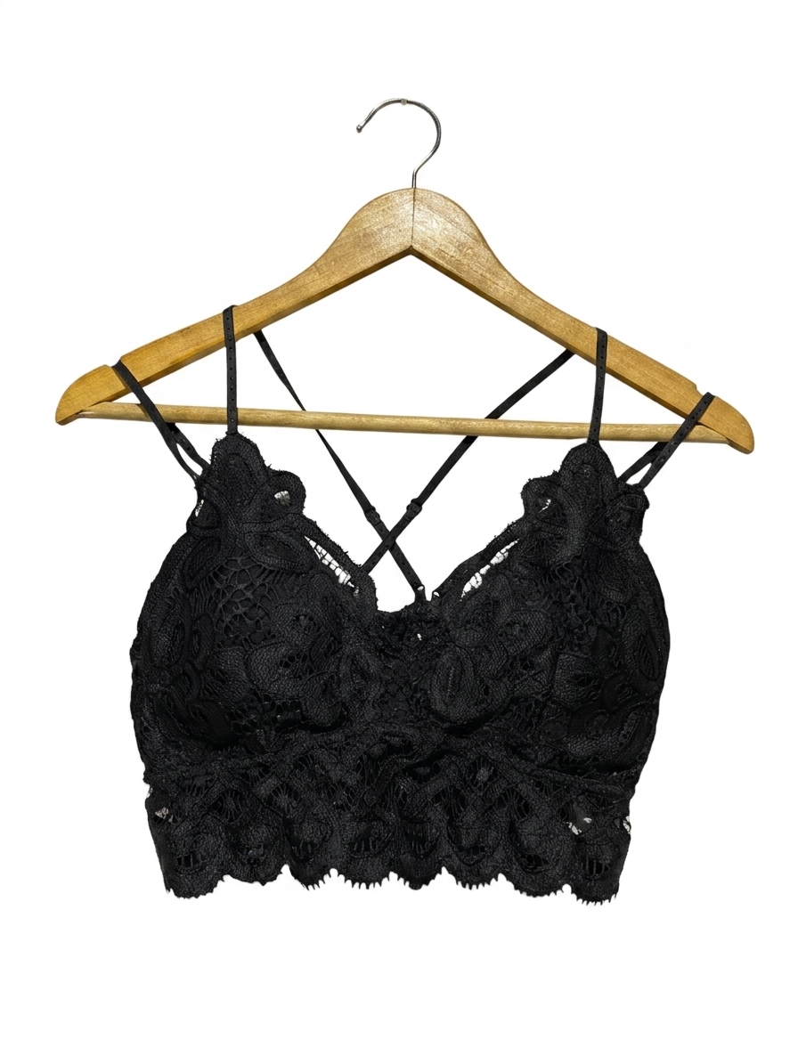 ALTARD RTATC |L| BUST 14| B20| PREMIUM BLACK FLORAL LACE BRALETTE
